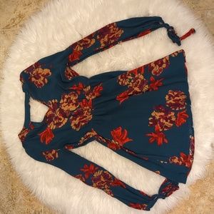 Teal floral spring dress